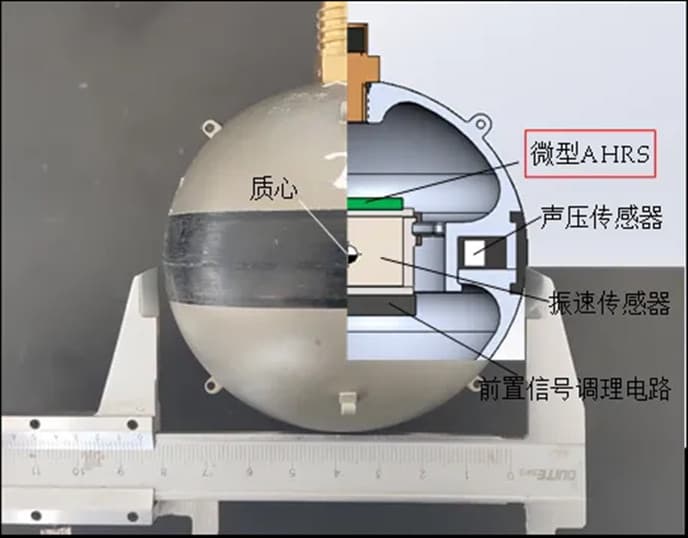内置微型AHRS系统的矢量水听器结构剖面.jpg