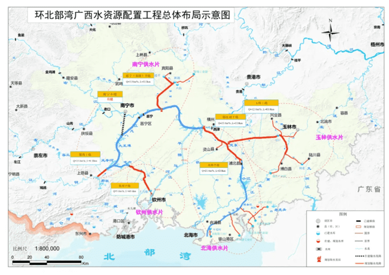 环北部湾广西水资源配置工程总体布局示意图 线路图.png