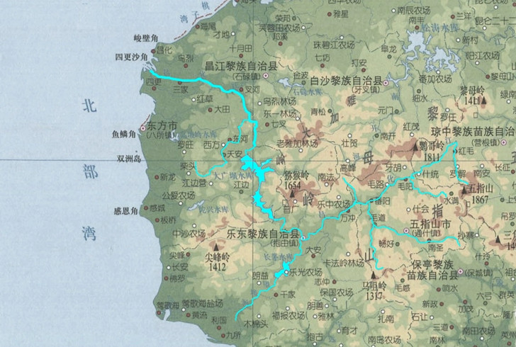 昌化江干流走向及水系分布图.jpg