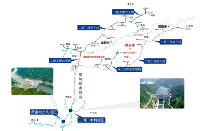 引汉济渭工程输水线路图 平面布置示意图.jpg