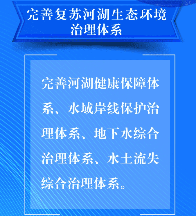三、要完善复苏河湖生态环境治理体系。完善河湖健康保障体系、水域岸线保护治理体系、地下水综合治理体系、水土流失综合治理体系。.png