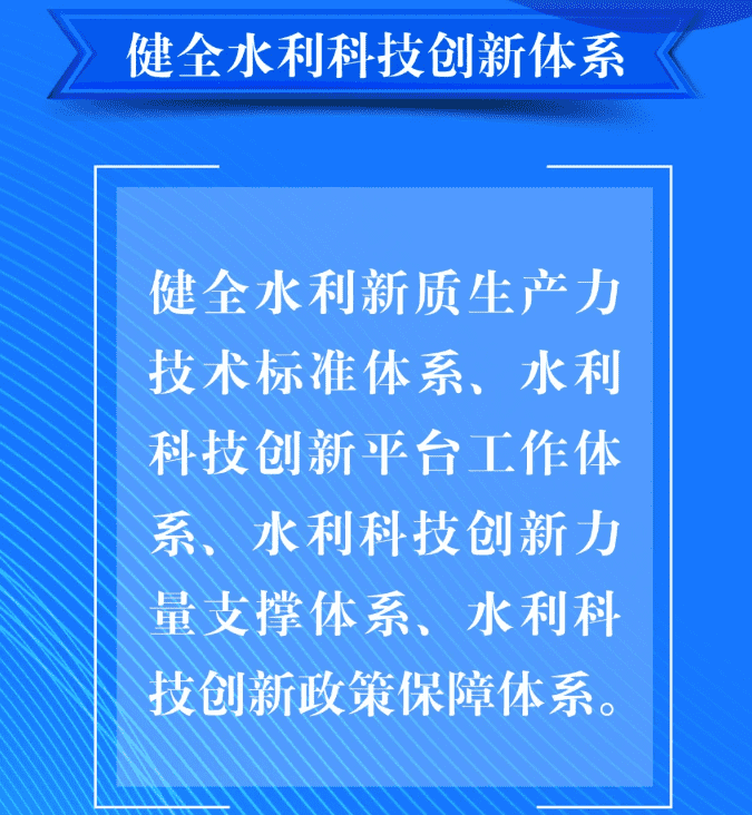 六、要健全水利科技创新体系。健全水利新质生产力技术标准体系、水利科技创新平台工作体系、水利科技创新力量支撑体系、水利科技创新政策保障体系。.png